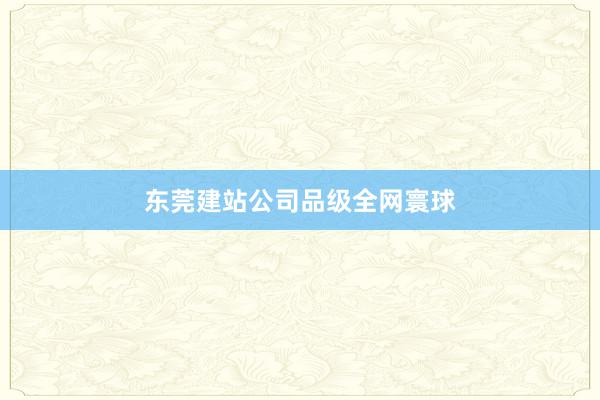 东莞建站公司品级全网寰球
